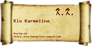 Kis Karmelina névjegykártya